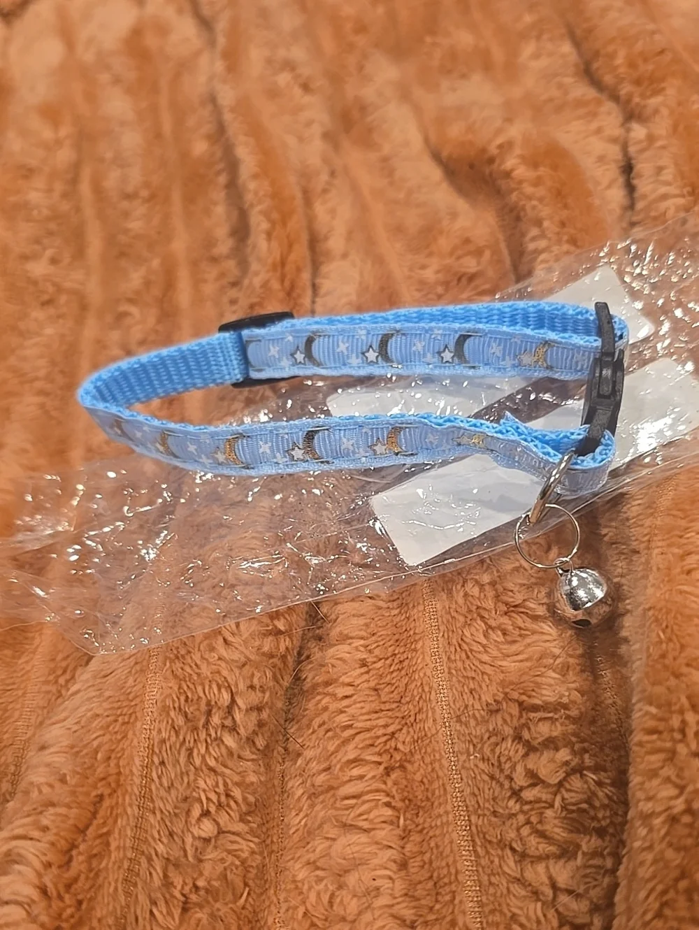 ❤️10/$10 New In Package Light Blue Star Pattern Cat Collar with Bell